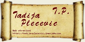 Tadija Plećević vizit kartica